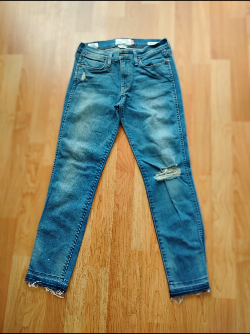 Lucky Brand Distressed Mid Rise Skinny Jeans Medium Wash